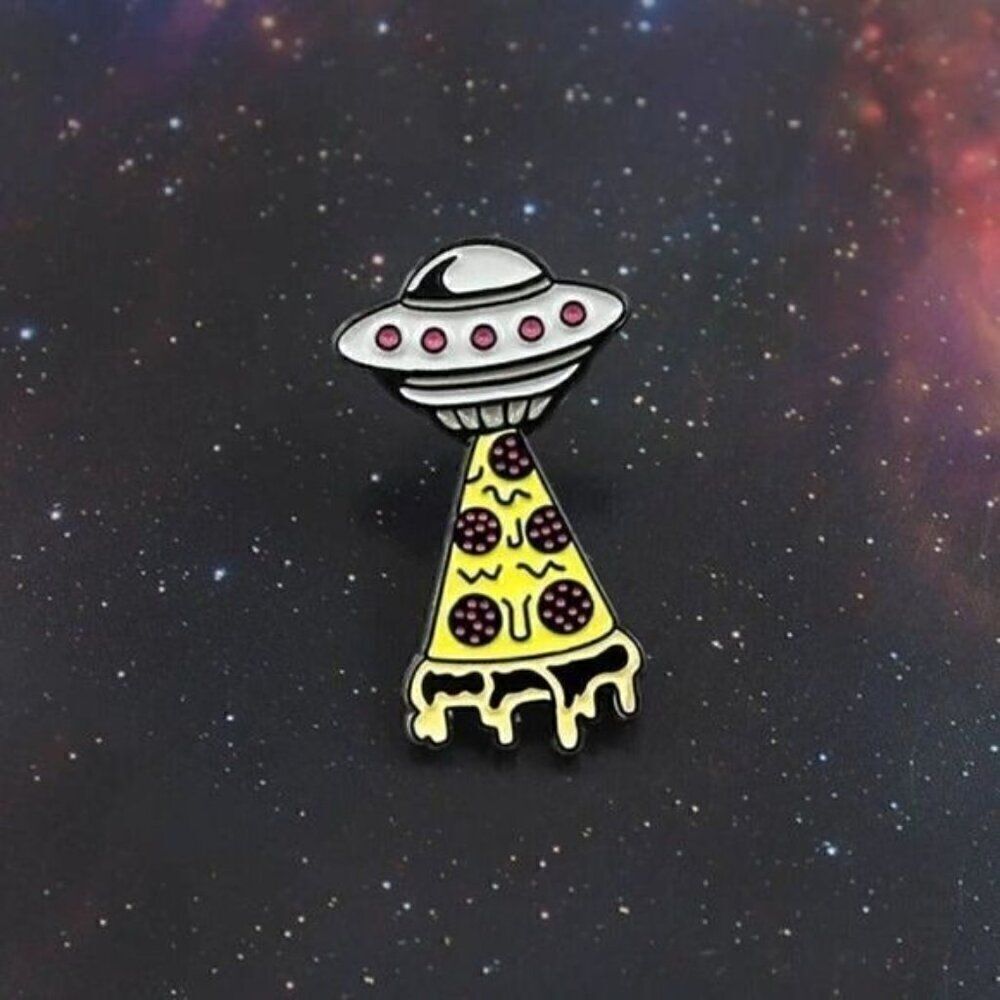 3/20 Space Ship Pizza Enamel Pin